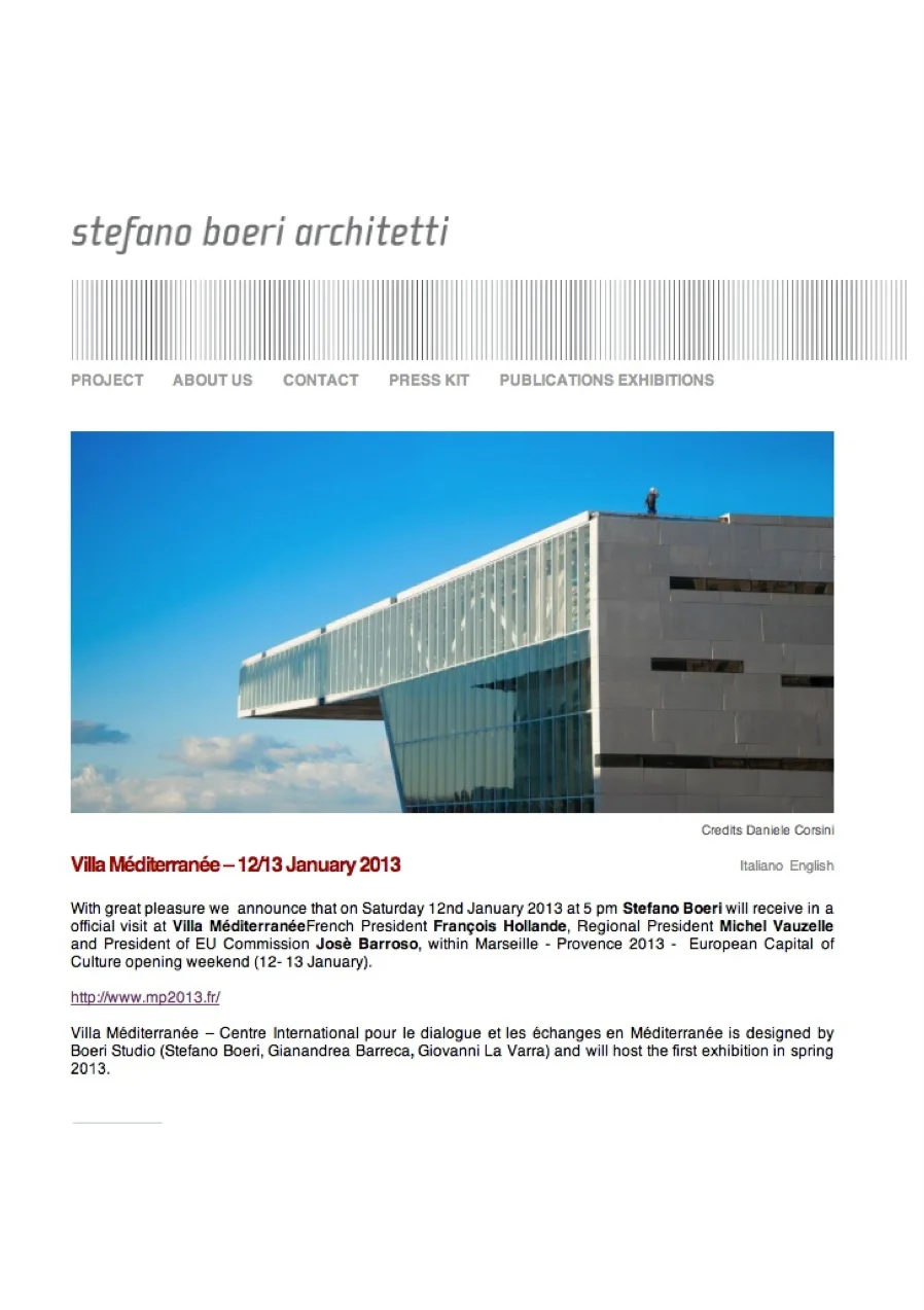 Villa Méditerranée — gennaio 2013, pagina 1